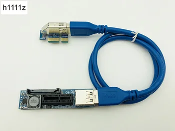 PCI-E Extender PCI-E 1X prie 1X Stove USB 3.0 Kabelis SATA Maitinimo, Dirbantis Plokštė PCI-E x1 Lizdą Bitcoin Miner Antminer Kasyba
