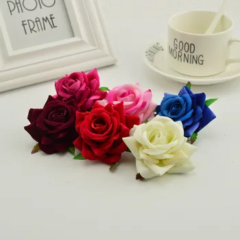 100vnt šilko rožės galvos PASIDARYK pats rankdarbiams vainikai skrybėlę gėlių raudonos, rausvos, baltos, mėlynos dirbtinių gėlių pigūs namų vestuvių dekoravimas