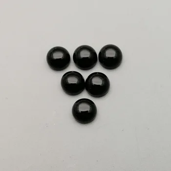 Didmeninė mados natūralus juodas oniksas, akmens karoliukai pakabukai 6mm apvalus CABOCHON papuošalai 50pcs nemokamas pristatymas ne skylė