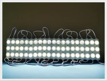 įpurškimo vandeniui LED modulis su plataus kampo skleisti objektyvas SMD5730 DC12V 3led 1.5 W 150lm IP65 85mm(L)*18mm(W)*9mm(H)