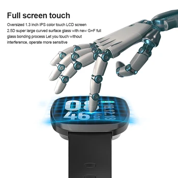 GT103 Smart Žiūrėti rankogaliai Širdies ritmo Monitorius Fitness Sport Tracker Full screen touch 