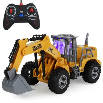 Naujas Ekskavatorius 5 Kanalo Berniukas Nuotolinio Valdymo Inžinerijos Transporto priemonės, Traktoriaus Buldozeris kastuvas modelis Žaislai Vaikams Berniukų Žaislas