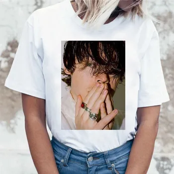 Haris Stilius, Grafinis Marškinėliai Moterims Vasaros Harajuku Ullzang 90s Femme T-shirt Baudos Linijos Meilės Kelionė, trumpi rankovėmis marškinėliai moteris