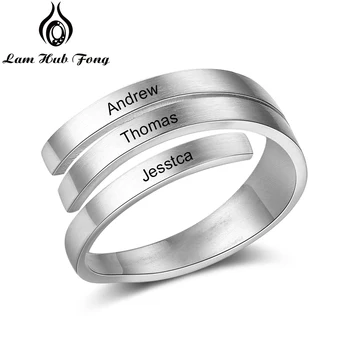 Asmeninį Nerūdijančio Plieno Žiedas Moterims Išgraviruotas Vardas Žiedas Reguliuojamas Didina Pločio Žiedas Užsakymą Papuošalai (Sam Hub Fong