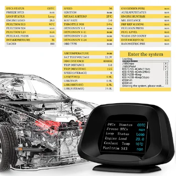 2020 Naujas P19 OBD2+GPS+Navigacija Smart Versija Speedomter Automobilių Turbo Slėgio, Alyvos sąnaudos OBD borto Kompiuteris HUD Ekranas