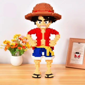 Piratų Anime One Piece Luffy Blokai 3D Modelis Mini Diamond Blokų 