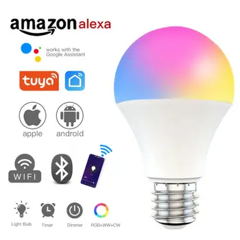 Tuya/Smart Gyvenimo Smart WiFi Smart Lemputė E27 B22 RGB LED Lempos, šviesos srautą galima reguliuoti Darbo Su 