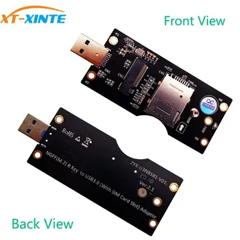 XT-XINTE už NGFF M. 2 Raktas B USB 3.0 Adapteris Keitiklis Kortelės Board Desktop PC Pridėti Kortelę, SIM Kortelės Lizdas