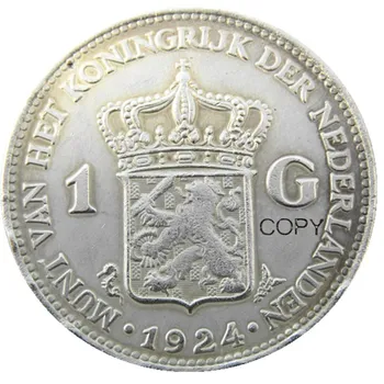 Nyderlandai,Rinkinys(1922-1940) 5vnt 1 Gulden Wilhelmina I Sidabro Padengtą Kopijuoti Dekoratyvinis Monetos