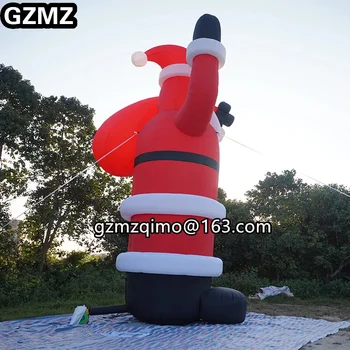Kalėdų pripučiami milžinišką Pripučiamą Santa Claus valdos dovanų maišelis Kalėdų šalis dekoro Kalėdų vyras