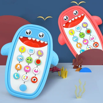 Mielas Ryklys Muzikos Telefonas, LED Šviesos Whack-A-Mole Švietimo Bamblys Vaikams, Žaislas, Tėvų-vaikų Interaktyvus Žaidimas Žaislas, Vaikas Kalėdų Dovanos