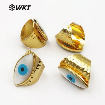 WT-R312 Didmeninė Specialus apvalkalas blogos akies žiedas su aukso electroplated Gamtos Mielas žiedas bižuterijos