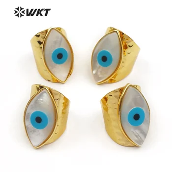 WT-R312 Didmeninė Specialus apvalkalas blogos akies žiedas su aukso electroplated Gamtos Mielas žiedas bižuterijos