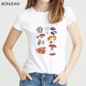 2019 vasaros marškinėliai moterims derliaus augalų grybai spausdinti harajuku kawaii viršų moteriška t-shirt 90s marškinėliai femme camisas mujer tees