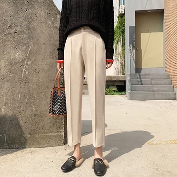 Mozuleva 2019 OLIS Stiliaus Aukšto Liemens Kelnės Capris Žiemos Tirštėti Moterų Vilnonių Pants Plus Size Šiltas Pieštuku Kelnės Moteriška Moteris