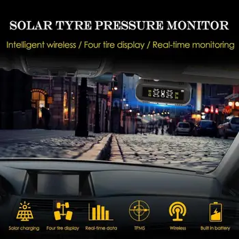 Padangų Slėgio Stebėjimo Sistema, USB+Saulės Automobilių TPMS Padangų Slėgio stebėjimo Sistema su 4 Išorinių Jutiklių