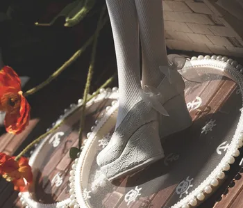 BJD doll batai tinka 1/3 SD16 dydis mados paprastas lankas nėrinių senovės suknelė, batai, platforma, kulniukai, lėlės priedai