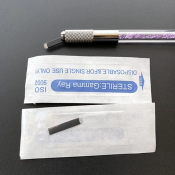50pcs Microblading Adatos 0.18 mm Tebori Geležtės permanentinis Makiažas Antakių Adatos 3D Siuvinėjimas, Rankinis Tatuiruotė Pen Mašina