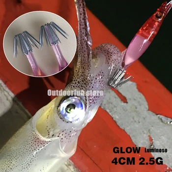 Naujas Atvykimo Japonija kalmarai suvilioti Vertus, pagaminti Kūgio voras kablys UV atspindys šviesos spalva Švyti žvejybos masalas Jig 40mm 2.5 g jūrų laivu