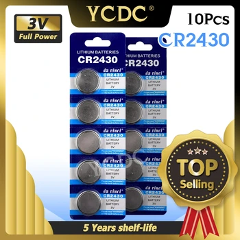 YCDC Prekės Da Vinci+ Didelis Pajėgumas +10vnt Originalus Didmeninė CR2430 DL2430 2430 3V Mygtuką Baterija Žiūrėti Žaislas Ausinių