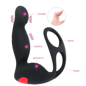 Butt Plug Massager Analinis Vibratorius 9 Režimas Atidėti Ejakuliacija Erotinis Sekso žaisliukai vyrams Prostatos Stimuliatorius