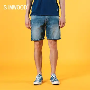 SIMWOOD 2020 metų Vasaros naują kankina džinsinio šortai vyrams mados kankina plauti vintage šortai plius dydis medvilnė kelnės SJ150613