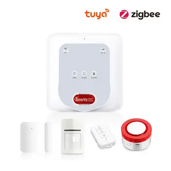 Tuya App GSM+WiFi Zigbee Smart Home Belaidžio apsaugos nuo vagystės Signalizacijos Sistema, Mobiliojo, Nuotolinio Valdymo Balsu Paramos Alexa Goolge Assitant