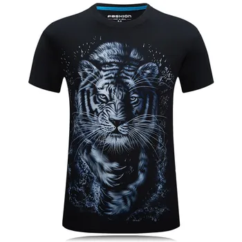 Riinr 2019 Tigras Spausdinti Serijos 3D Marškinėliai vyriški Naujas Top Marškinėliai Vasaros trumpomis Rankovėmis Gyvūnų, Kabamųjų Streetwear Mens Apsiaustus Tshirts