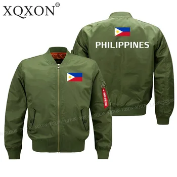 XQXON-Filipinų Vėliava, Spausdinta 2020 Naujas Juokingi Karinės Pilotas Vyras Paltai Striukės Karšto Pardavimo Vyrams Švarkai Viršuje J167