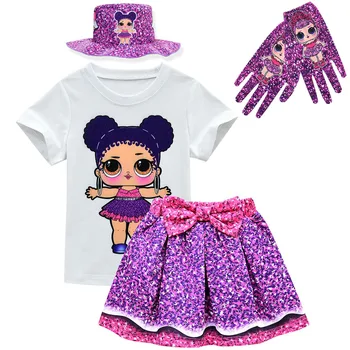 Lol lėlės staigmena originalaus modelio žaislai mergina T-shirt+Sijonas Nustatyti Lol Suknelė Mergaitės vaiko Lėlės Animacinių filmų Princesė Mergaitės Suknelė