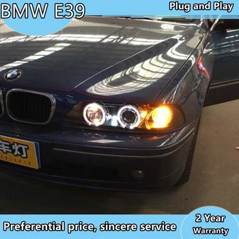 Automobilio žibintas BMW E39 priekinis žibintas 520i 525i 528i 530i LED žibintų 1995-2003 metais su Angel Eyes H7 xenon lempa