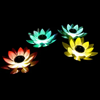 Saulės energija Varomas LED Gėlių, Šviesos, Plaukiojantis Fontanas, Tvenkinys, Baseinas Lempos Lotus