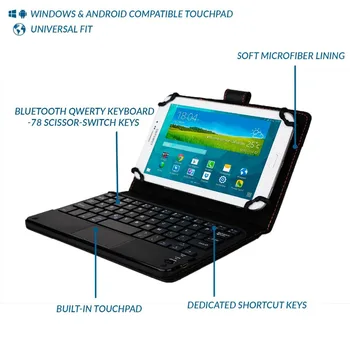 Universalus Nuimamas Bluetooth Klaviatūrą Su Touchpad Odinis dėklas Skirtas Asus ZenPad 8.0 Z380KL Z580CA ME181C ME581C FE380CG M80TA