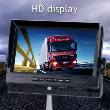 HD HAINAUT 9Inch 4CH Vaizdo įvesties Automobilių Stebėti, Sunkvežimių, Autobusų DVR Vaizdo Įrašymo Stebėti Priekinės Galinės Pusės vaizdo Kamera Quad Padalinti Ekraną