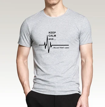 Juokingi Marškinėliai nusiraminkite ir...Ne tai, Kad Ramybės EKG Širdies ritmo 2019 m. vasaros naują stilių Vyrams medvilnės, aukštos kokybės viršūnes tees S-3XL
