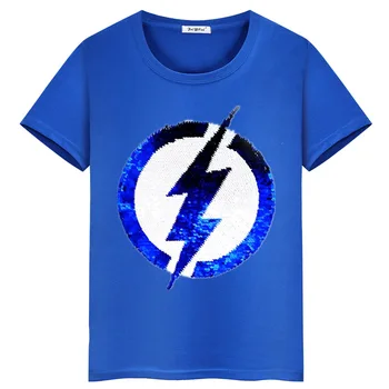 Vaikų drabužiai 2020 metų vasaros naujus produktus apversti blizgančiais berniukų marškinėliai medvilnės žaibo vaikų geriausias-pardavimo viršūnes tendencija