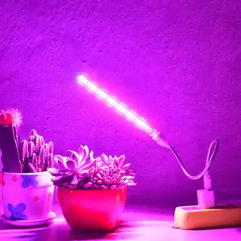 10W 21 LED Grow Light Visą Spektrą USB Augti Šviesos DC5V E27 LED Fito Lempos Kambarinių Augalų Sodinukai, Gėlių Šiltnamio efektą sukeliančių Fitolamp