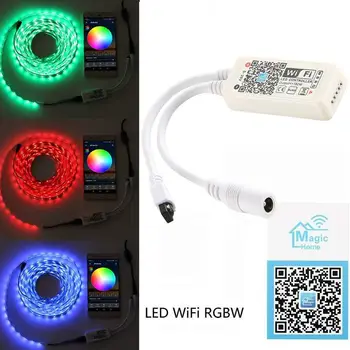 WIFI Smart RGBW Led Juostos Valdiklis + Spindulių Nuotolinio Valdymo(ir) SPINDULIŲ 24 Klavišai Belaidžio Įvairiaspalvis juostelės žibintai, Suderinamas su