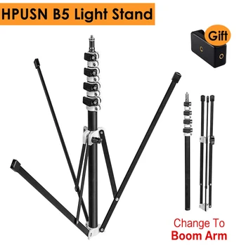 HPUSN B5 Išardomi 210cm Šviesos Stendas 6.9 pėdų Metalo Nešiojamas, Sulankstomas Trikojis Boom Arm Studija 
