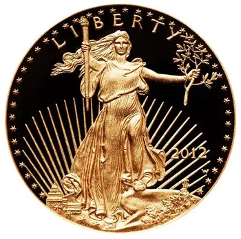 2012 m. erelis .999 1 uncija aukso monetos rūšiuojami pagal PF70