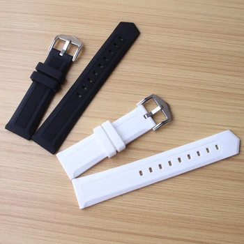 Watchband balta guma minkšta Vandeniui Laikrodžiai vyrams priedai 16mm 18mm 20mm 22mm 24mm mados pakeitimo watchbands dirželis naujas