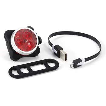 Aubtec Prekės Dviračių Šviesos Nuoma 3 LED Galva, Priekiniai Galiniai žibintas Įkraunamas Baterijas Su USB Įkrovimo Kabelis 2 Spalva