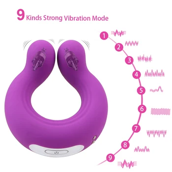 OLO 9 Greičiai, Belaidis Nuotolinio Valdymo Varpos Žiedas Klitorio Stimuliacija Massager Vibrator Pačiu Metu Dvejopo Naudojimo Sekso Žaislų Pora