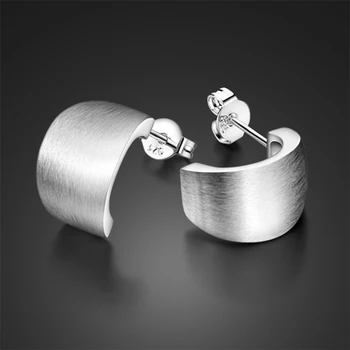 Didmeninė mados auskarai kietas 925 sterlingas sidabro puslankiu sidabro ausies žiedai mergaitėms sidabro papuošalai moterims, dovanos
