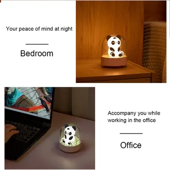 Įkrovimo Mielas Panda Naktį LED RGB Šviesos Aromaterapija UV Dezinfekavimo Lempa, Vaikų, Miegamojo, Vaikų Dovanų
