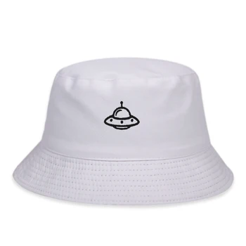 Mados laukinių medvilnės Žvejo skrybėlę ERDVĖLAIVIS Išsiuvinėti kibirą skrybėlės hip-hop vyrų ir moterų, lauko saulės skrybėlės panamos skrybėlės gorras