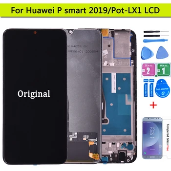 Originalą Huawei P Smart 2019 LCD Ekranas su Jutikliniu Ekranu, skaitmeninis keitiklis komplektuojami Su Rėmo P smart 2019 Remontas Dalis