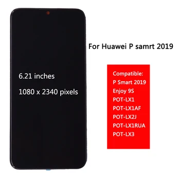 Originalą Huawei P Smart 2019 LCD Ekranas su Jutikliniu Ekranu, skaitmeninis keitiklis komplektuojami Su Rėmo P smart 2019 Remontas Dalis