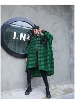 Dizaineris Žalia 2020 M. Moteris Rudenį, Ilgas Stilingas Marškinėliai Suknelė Vintage Kutas PU Odos Kratinys Lady Plus Size Vestidos LT225S30