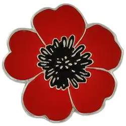 Custom metalo raudonos aguonos gėlių atvartas emblemos smeigtukai-Geležies, padengtą žalvario+Dažai+epoksidine+drugelis mygtuką Nemokamas pristatymas(300pcs/lot)
